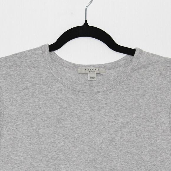Allsaints Grey Tshirt Top Size Large 100% Cotton - Picture 3 of 6